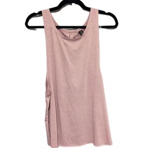 Yogalicious Heathered Mauve Lace Up Back Tank Top Large